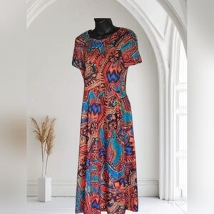 Colorful Abstract Print Women's Dress